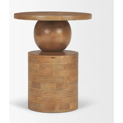 Stack Accent Table by Mercana in light brown. Made from solid wood in a unique style.