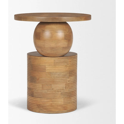 Stack Accent Table by Mercana in light brown. Made from solid wood in a unique style.