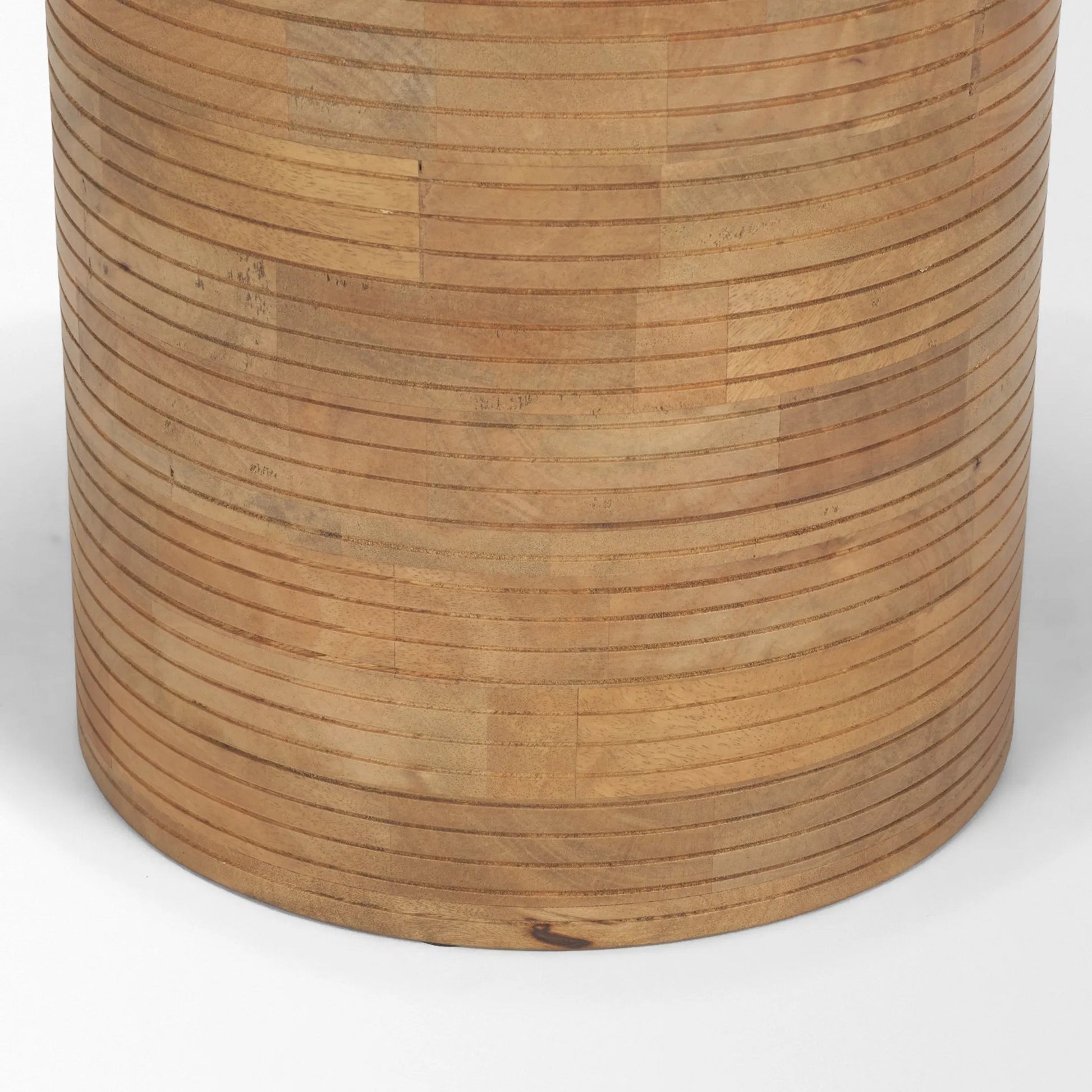 Stack Accent Table by Mercana in light brown. Made from solid wood in a unique style.