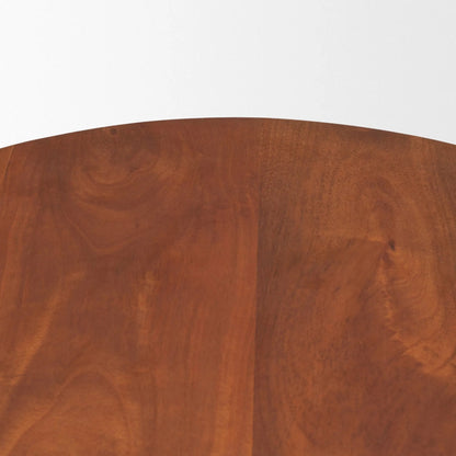 Mora Accent Table by Mercana in medium brown. Made from solid wood in a unique style.