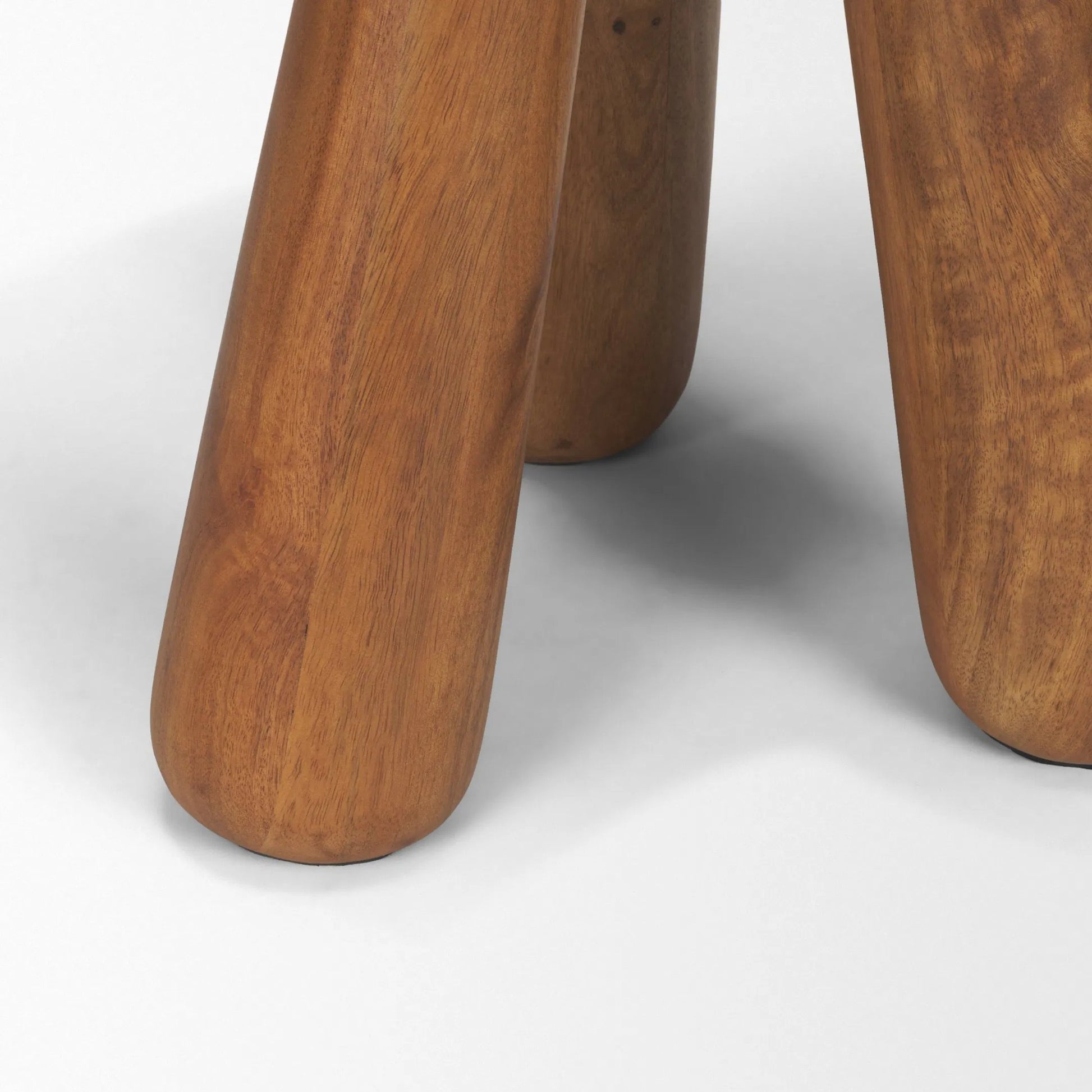Mora Accent Table by Mercana in medium brown. Made from solid wood in a unique style.