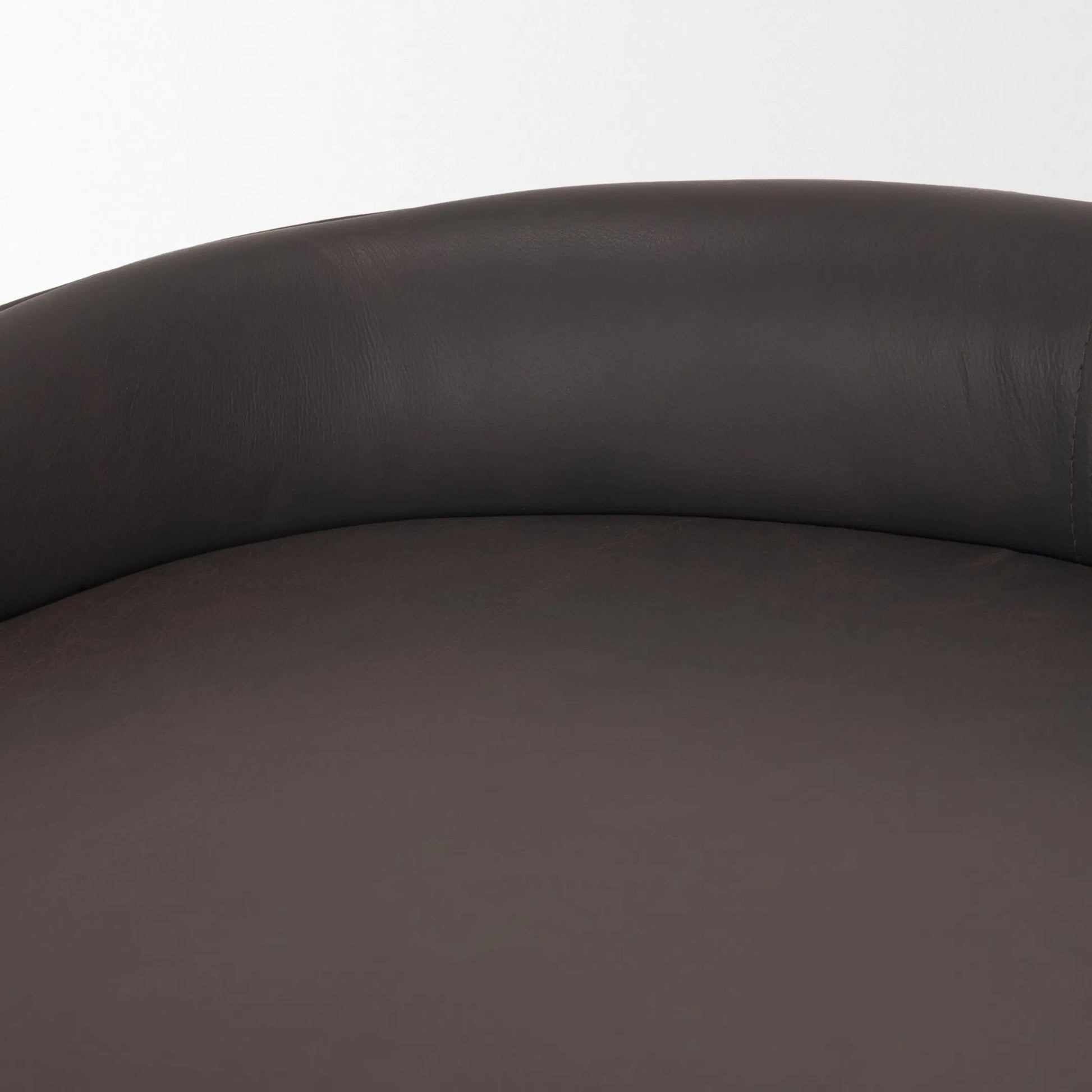 Hollyfield Leather Bar Stool by Mercana in dark brown. Made from metal in a unique style.