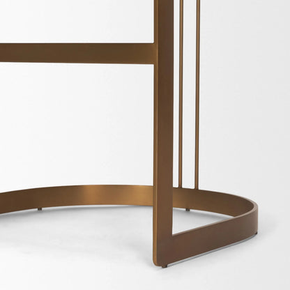 Hollyfield Leather Bar Stool by Mercana in dark brown. Made from metal in a unique style.