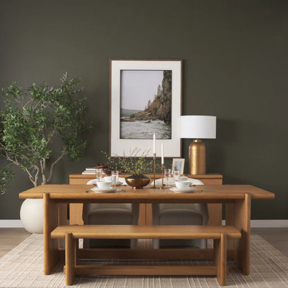Rowan Rectangular Dining Table by Mercana in light brown. Made from manufactured in a unique style.