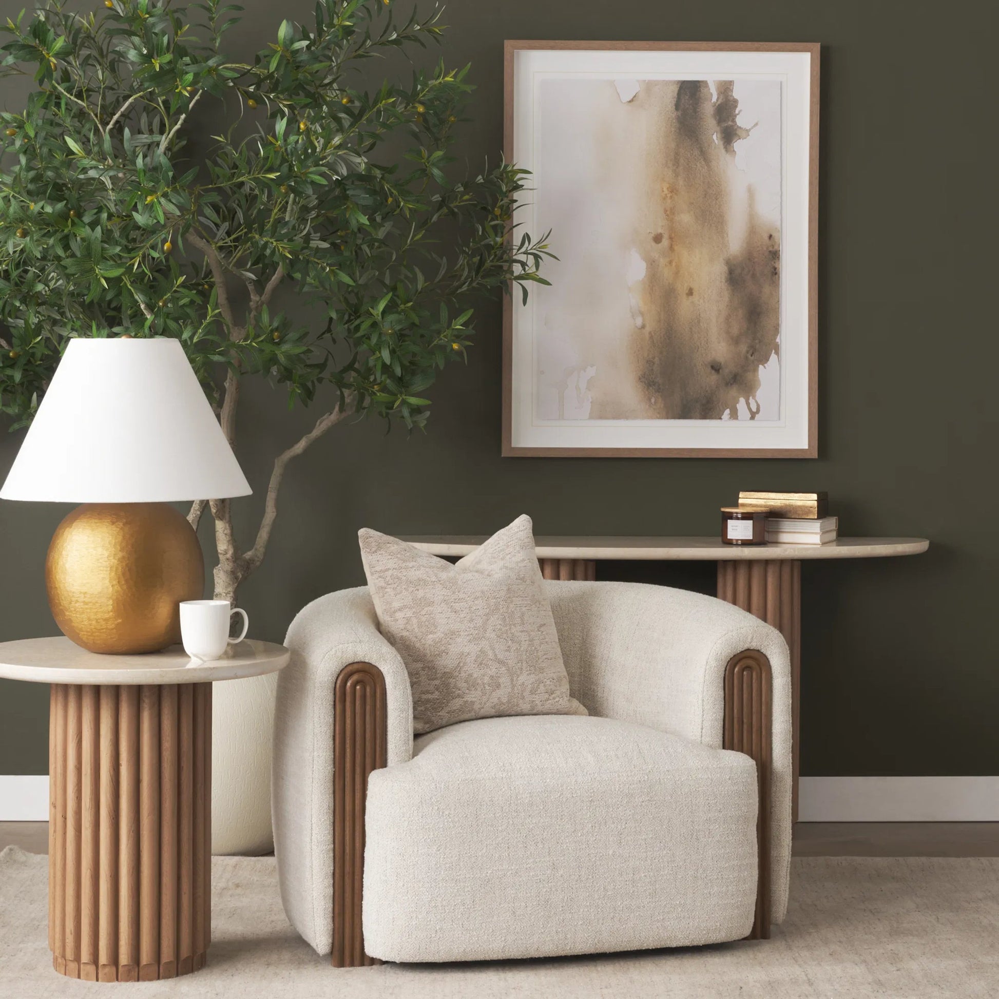 Kornelia Accent Chair by Mercana. Made from fabric in a transitional style.