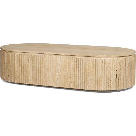 Elara Coffee Table by Mercana in beige. Made from marble in a unique style.
