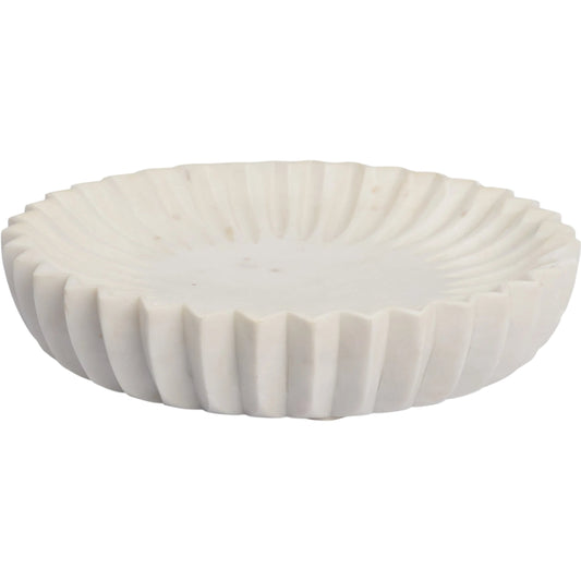 Fiora Decorative Bowl by Mercana in white. Made from marble in a unique style.