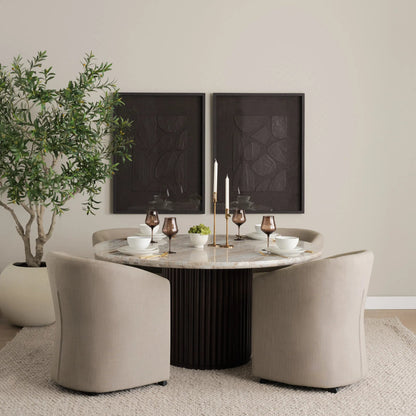 Sondra Dining Chair by Mercana. Made from fabric in a unique style.