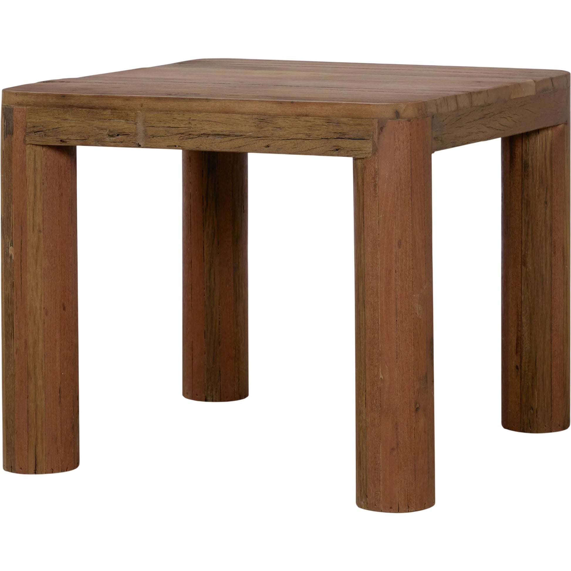 Hewitt Side Table by Mercana in brown. Made from reclaimed wood in a unique style.