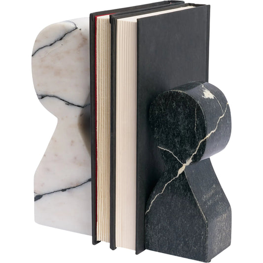 Shadow Bookends by Mercana in white, black. Made from marble in a unique style.