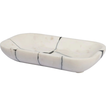 Sintessi Rectangular Bowl by Mercana in white. Made from marble in a unique style.