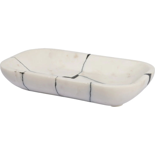 Sintessi Rectangular Bowl by Mercana in white. Made from marble in a unique style.