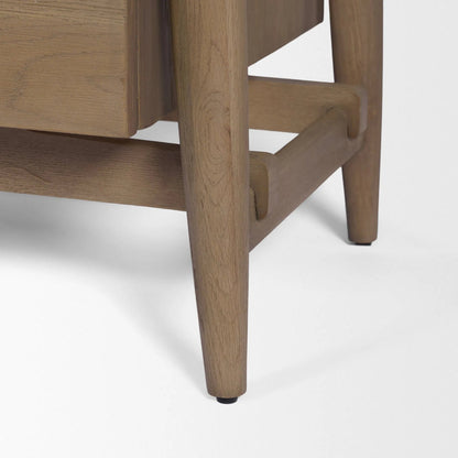 Hollis Nightstand by Mercana in brown. Made from manufactured wood in a unique style.