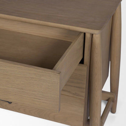 Hollis Nightstand by Mercana in brown. Made from manufactured wood in a unique style.