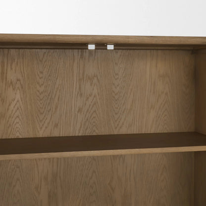 Hollis Curio Cabinet by Mercana in brown. Made from manufactured wood in a unique style.