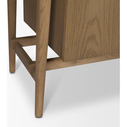 Hollis Curio Cabinet by Mercana in brown. Made from manufactured wood in a unique style.