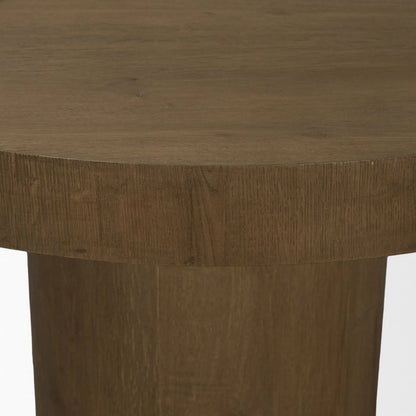 Lyonne 40" Round Dining Table by Mercana in brown. Made from wood in a unique style.