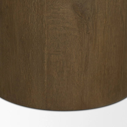 Lyonne 40" Round Dining Table by Mercana in brown. Made from wood in a unique style.