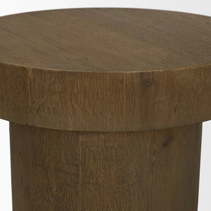 Lyonne Side Tables by Mercana in brown. Made from wood in a unique style.