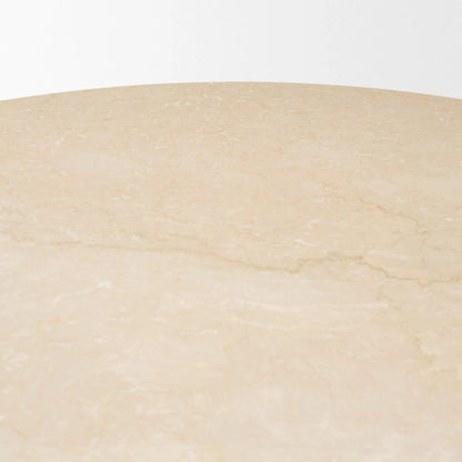Sorrano 59" Dining Table by Mercana in beige. Made from marble in a unique style.