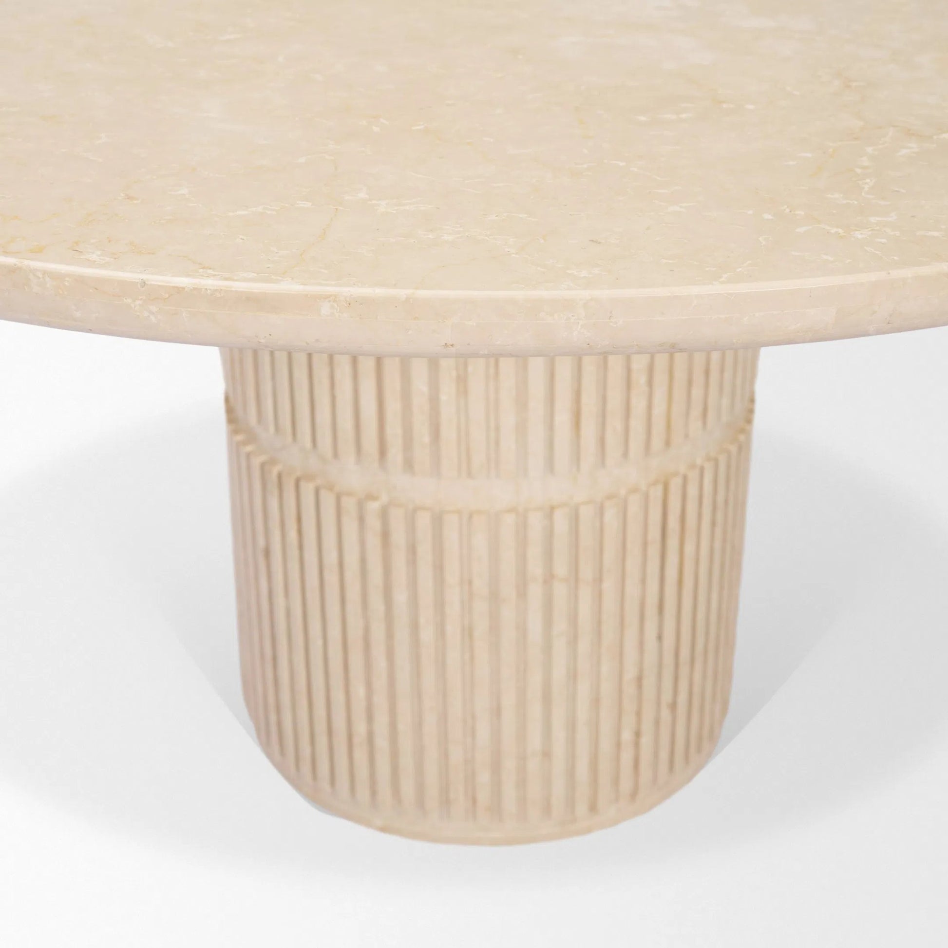 Sorrano 59" Dining Table by Mercana in beige. Made from marble in a unique style.