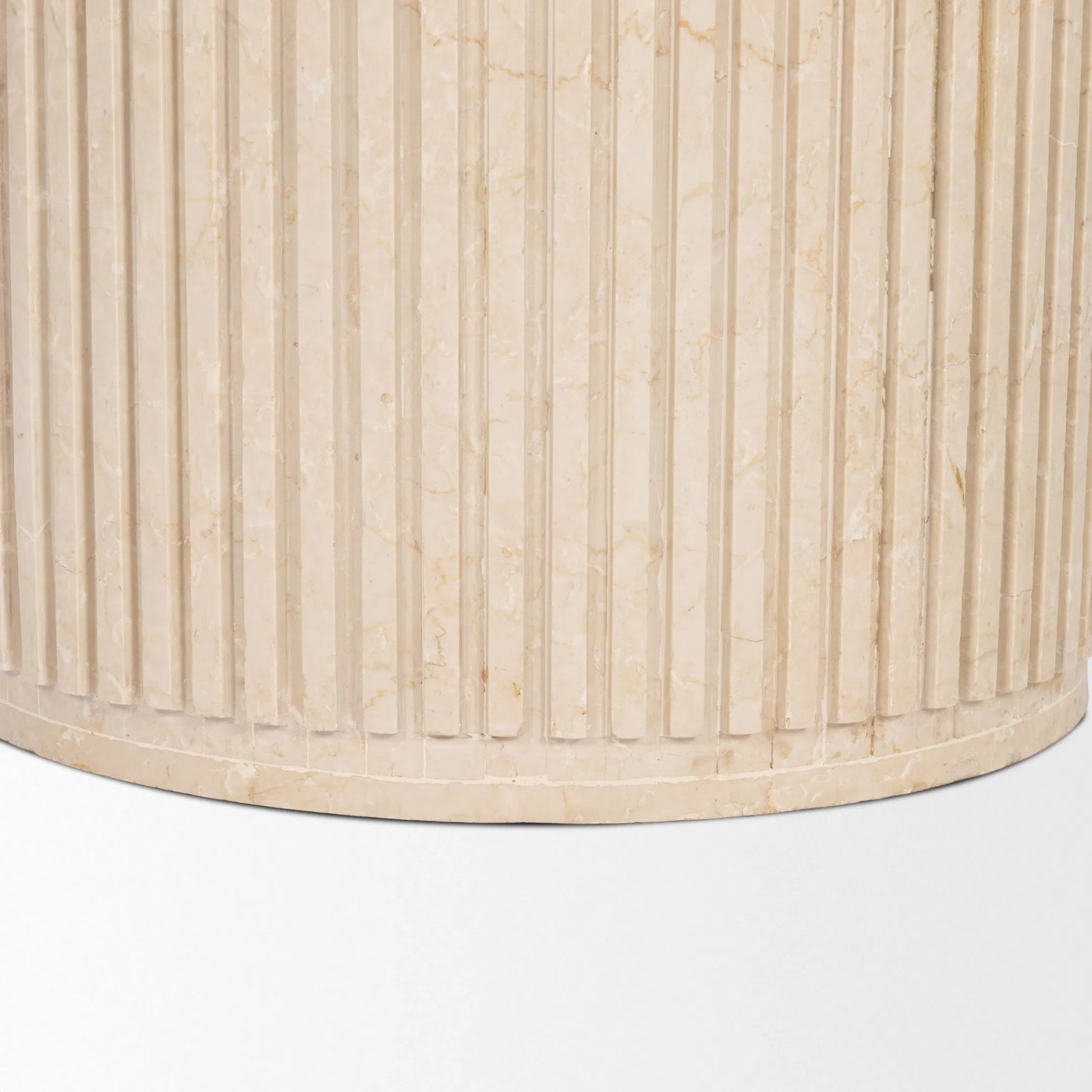 Sorrano 59" Dining Table by Mercana in beige. Made from marble in a unique style.