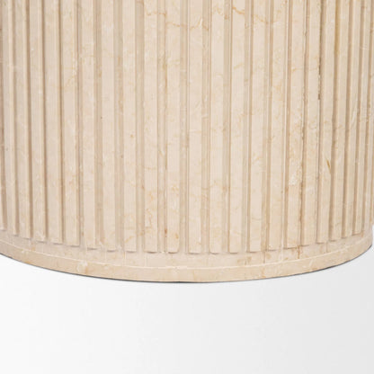 Sorrano 59" Dining Table by Mercana in beige. Made from marble in a unique style.