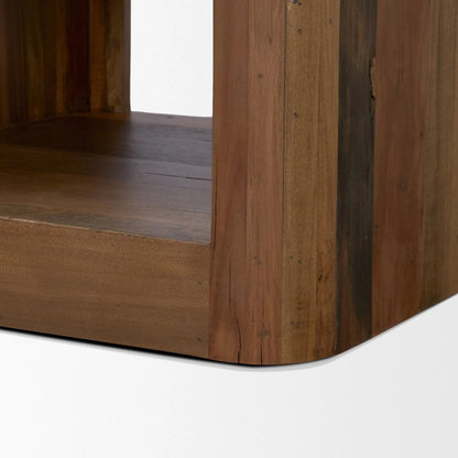 Dunmore Side Table by Mercana in brown. Made from solid wood in a unique style.