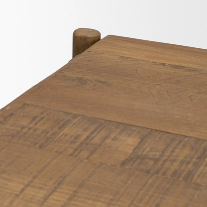 Riven Side Table by Mercana in brown. Made from solid wood in a unique style.