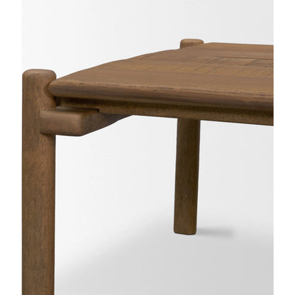 Riven Side Table by Mercana in brown. Made from solid wood in a unique style.