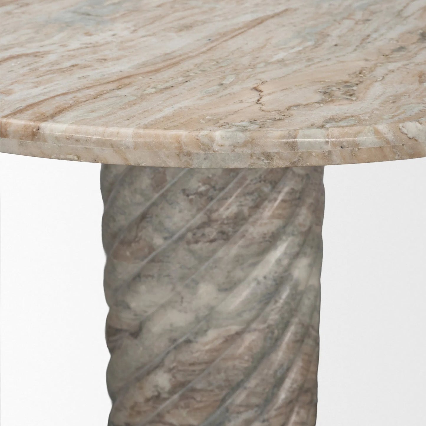 004 SI-2540777 | Closeup | Ravello 42" Dining Table by Mercana in beige. Made from marble in a unique style.