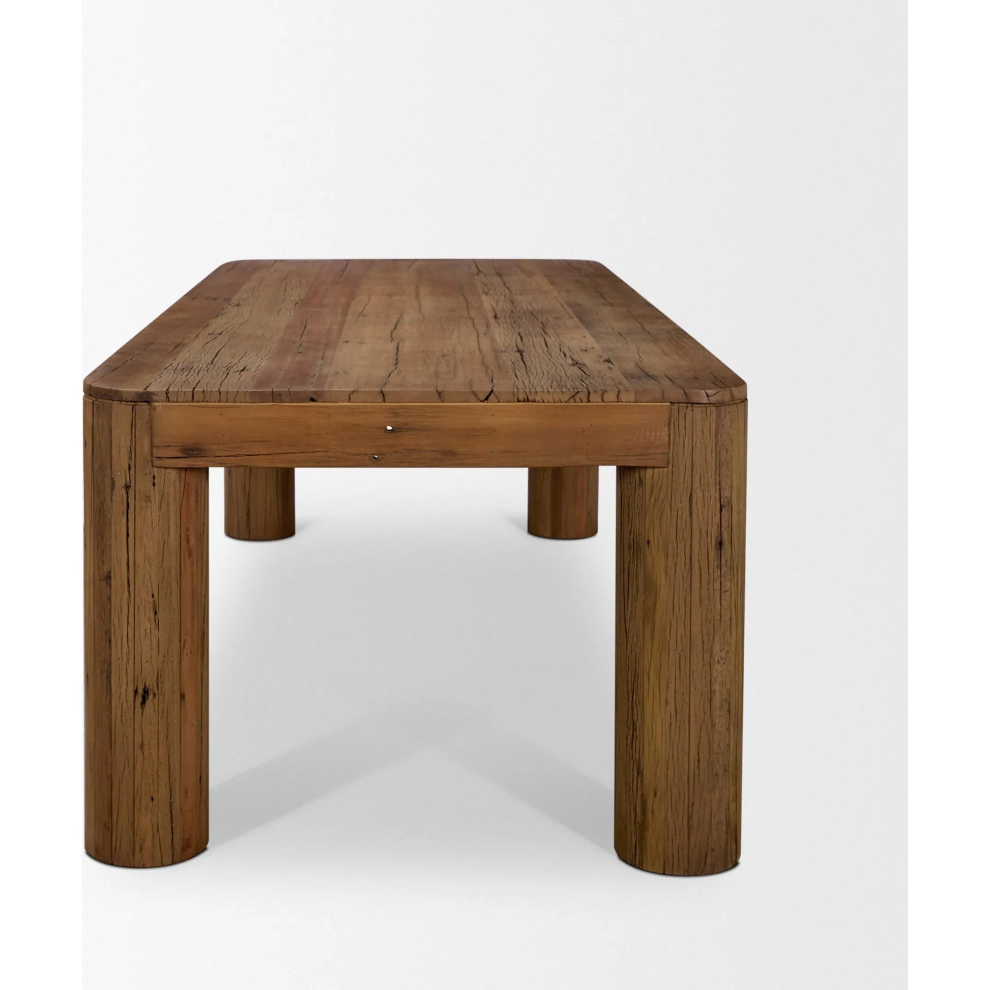 Hewitt 94" Rectangular Dining Table by Mercana in brown. Made from reclaimed wood in a unique style.