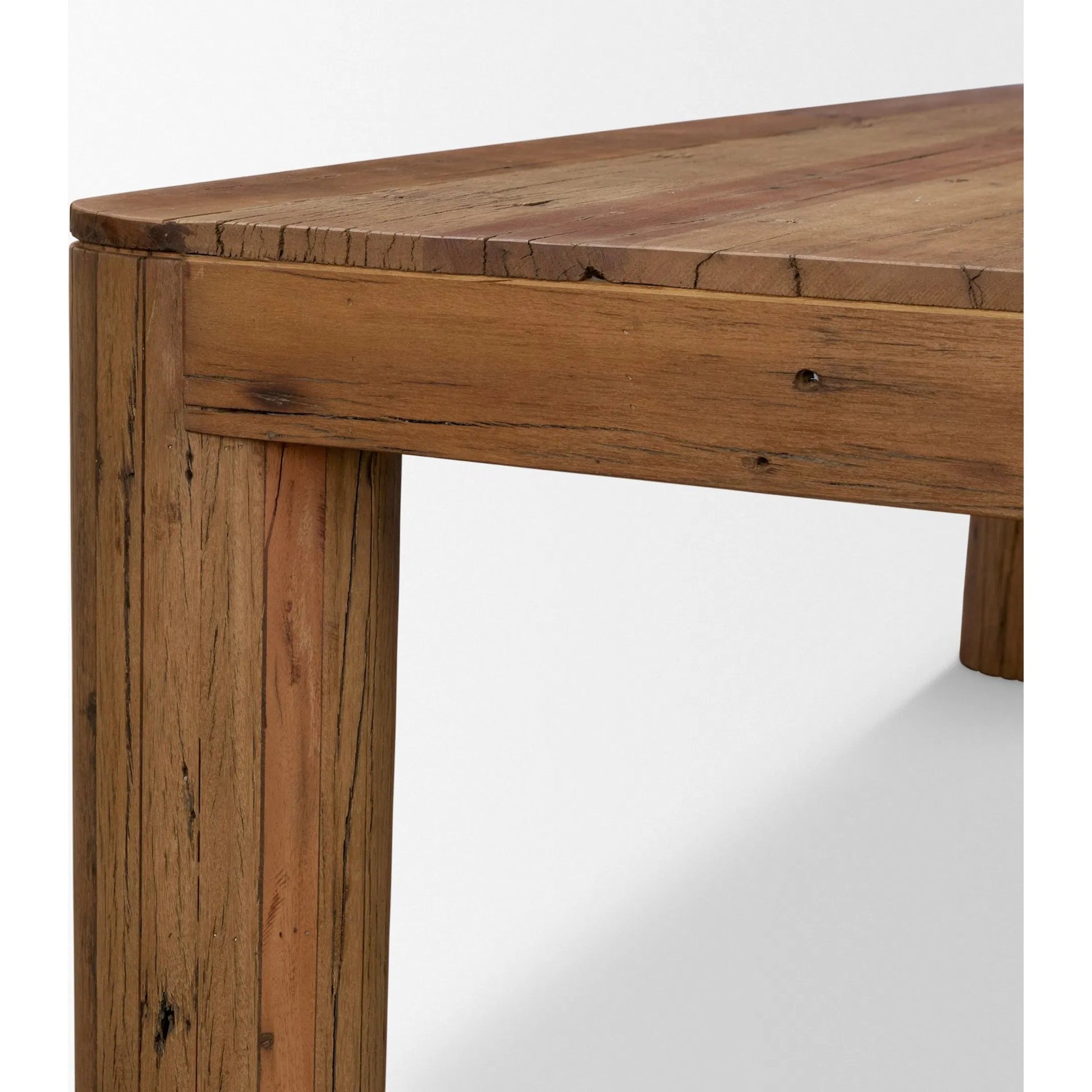 Hewitt 94" Rectangular Dining Table by Mercana in brown. Made from reclaimed wood in a unique style.