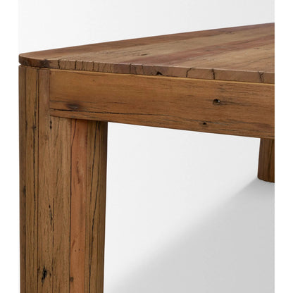 Hewitt 94" Rectangular Dining Table by Mercana in brown. Made from reclaimed wood in a unique style.