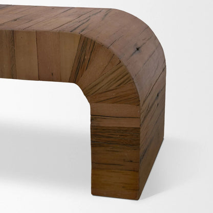 Denton Bench by Mercana in brown. Made from reclaimed wood in a unique style.