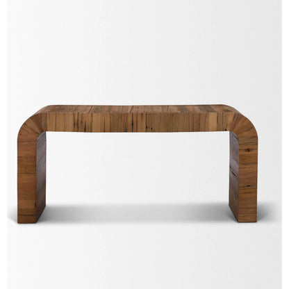 Denton Console Table by Mercana in brown. Made from wood in a unique style.