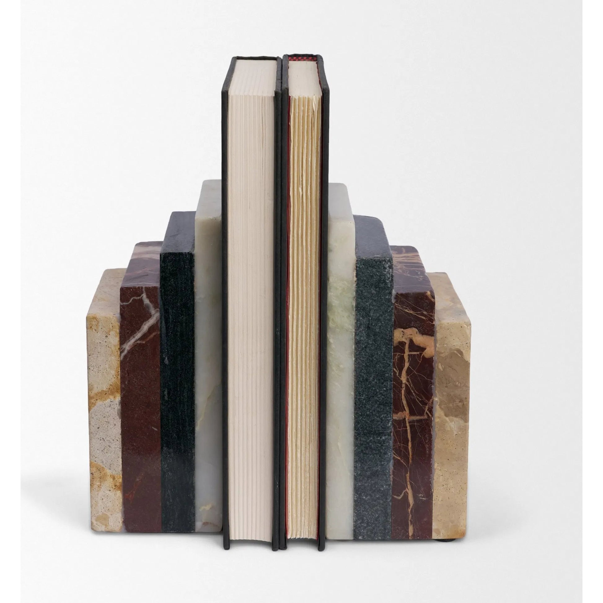 Corte Stack Bookends by Mercana in beige. Made from marble in a unique style.