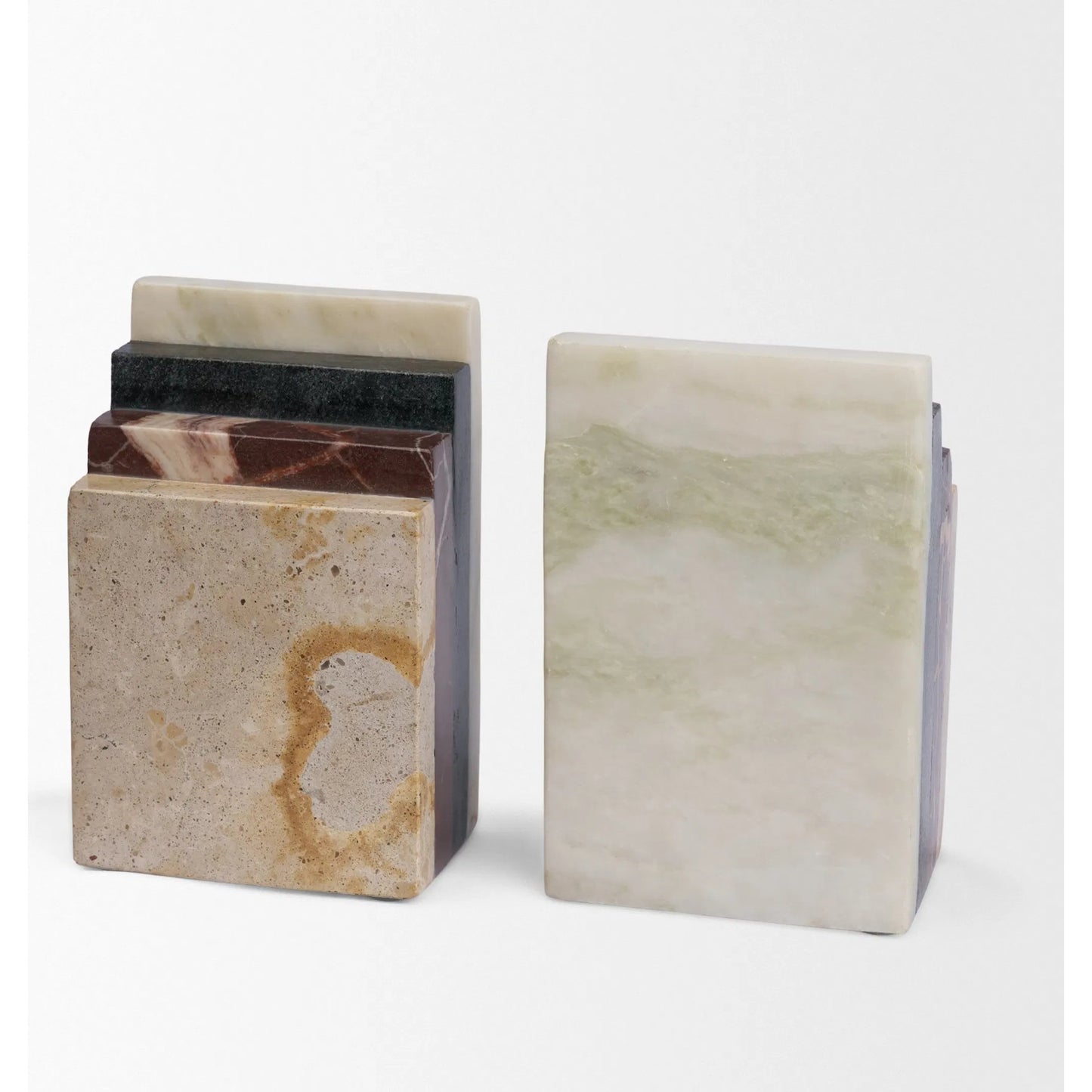 003 SI-2540733 | Additional Silo | Corte Stack Bookends by Mercana in beige. Made from marble in a unique style.