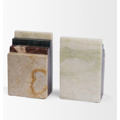 Corte Stack Bookends by Mercana in beige. Made from marble in a unique style.