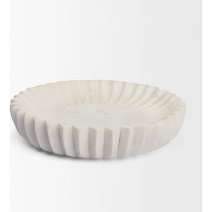 Fiora Decorative Bowl by Mercana in white. Made from marble in a unique style.