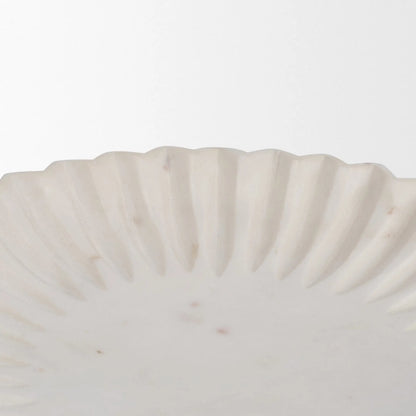 Fiora Decorative Bowl by Mercana in white. Made from marble in a unique style.