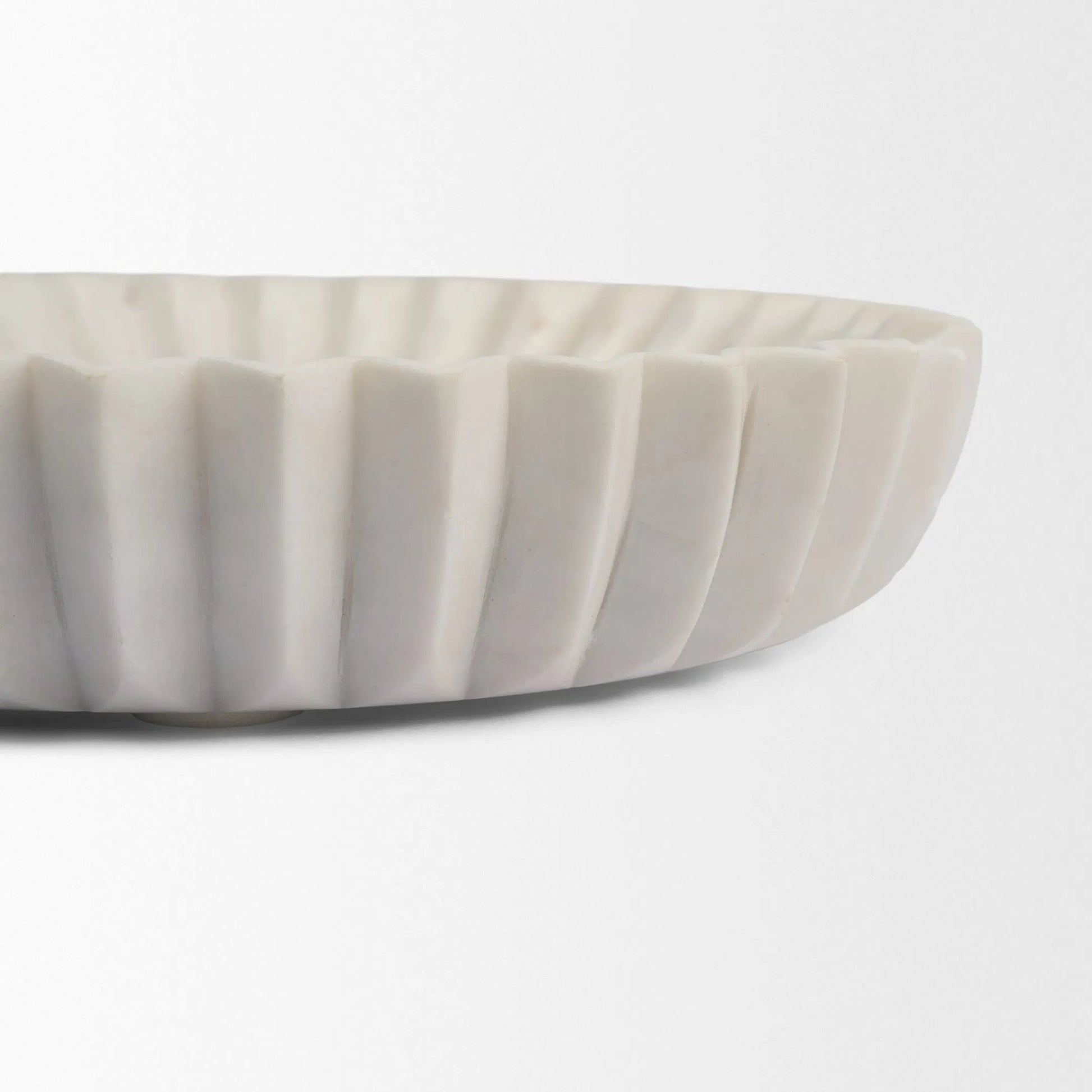 Fiora Decorative Bowl by Mercana in white. Made from marble in a unique style.