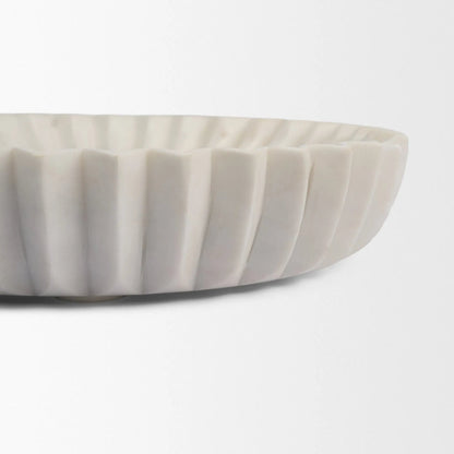 Fiora Decorative Bowl by Mercana in white. Made from marble in a unique style.