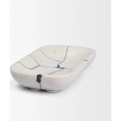 Sintessi Rectangular Bowl by Mercana in white. Made from marble in a unique style.