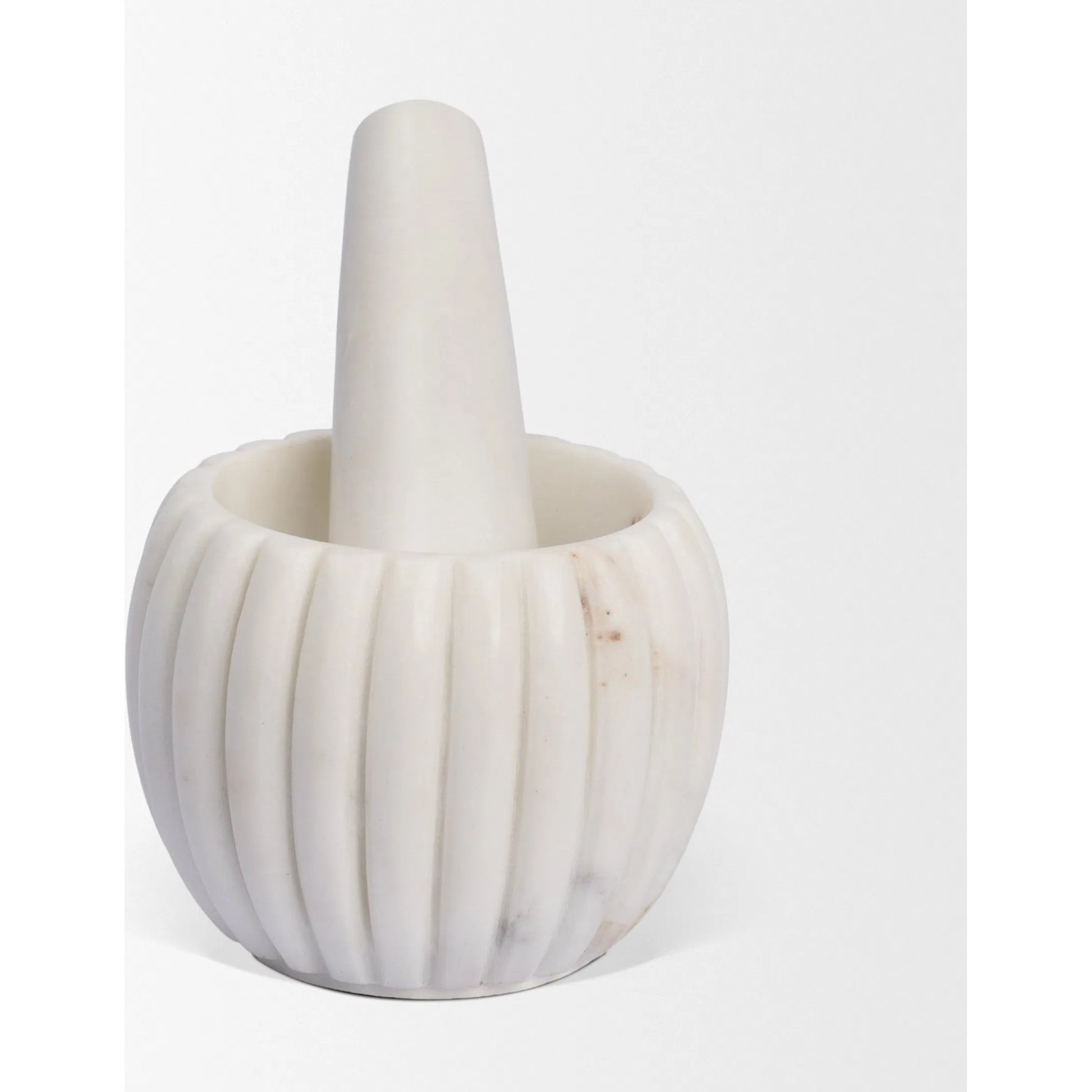 Cava Mortar & Pestle by Mercana in white. Made from marble in a unique style.