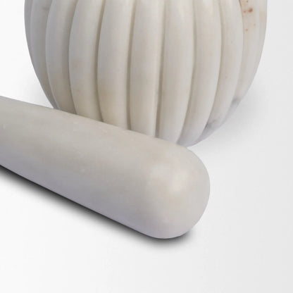 Cava Mortar & Pestle by Mercana in white. Made from marble in a unique style.