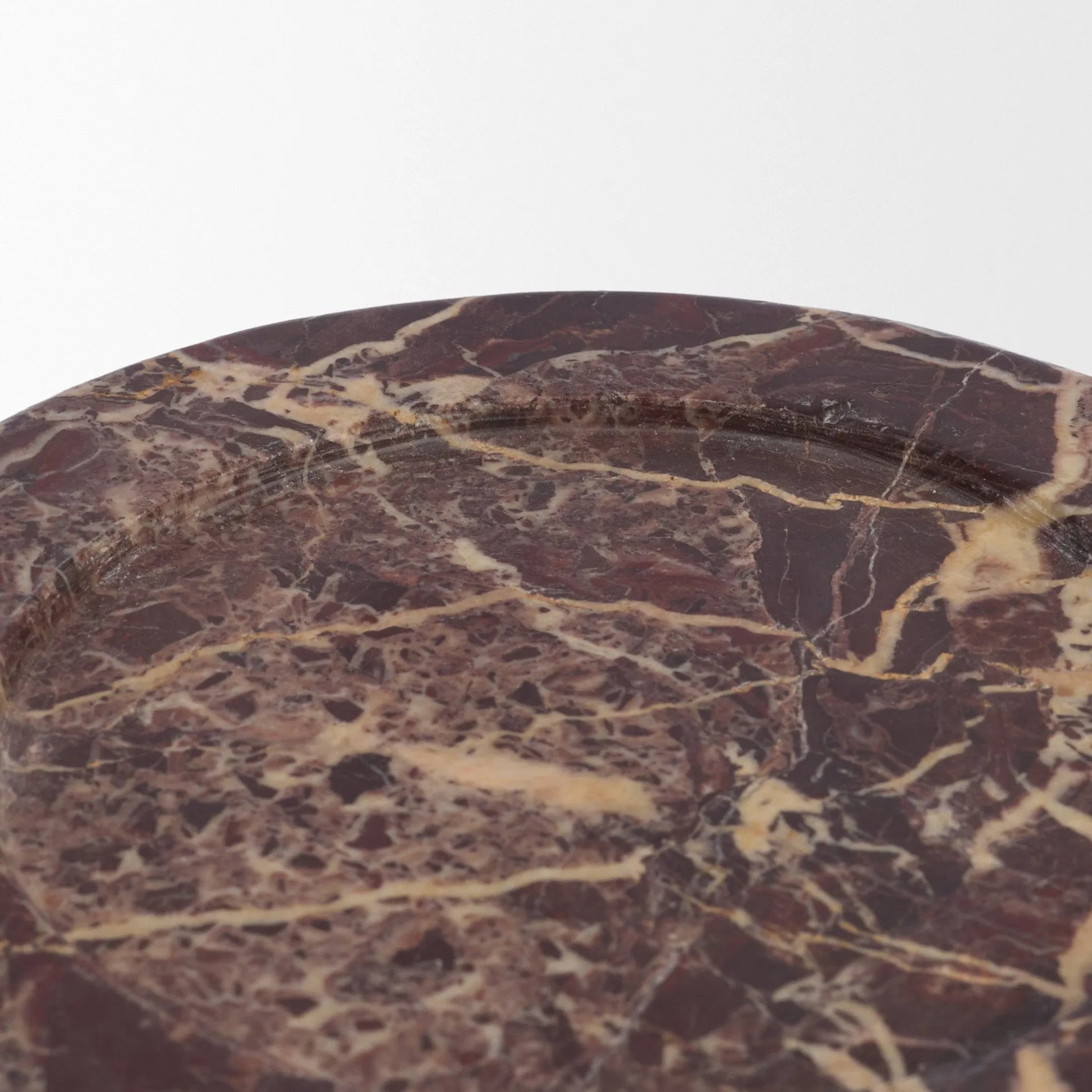 Bordo Hurricane Candle Holder by Mercana in brown. Made from marble in a unique style.