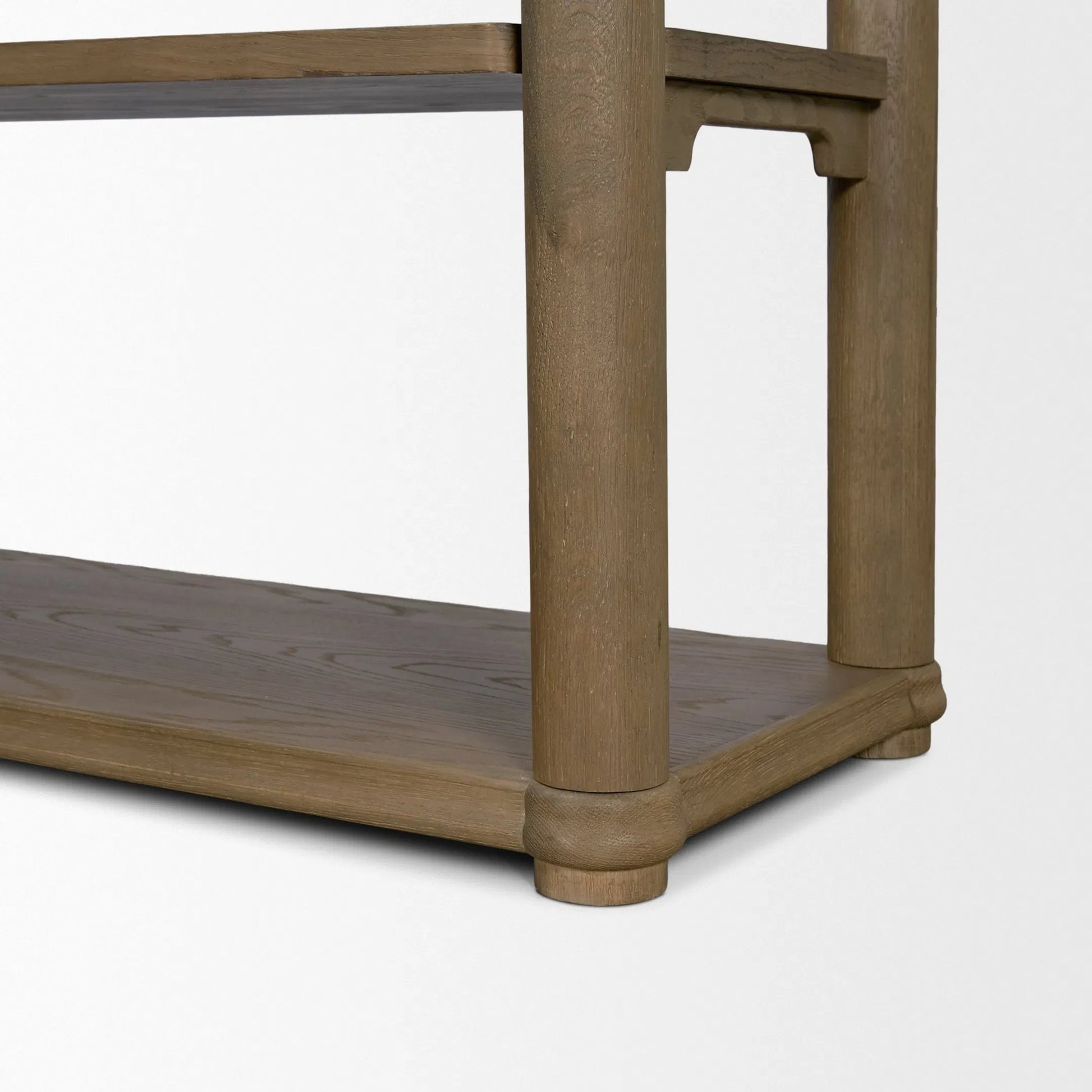 Alden Open Shelving Unit by Mercana in brown. Made from solid wood in a unique style.