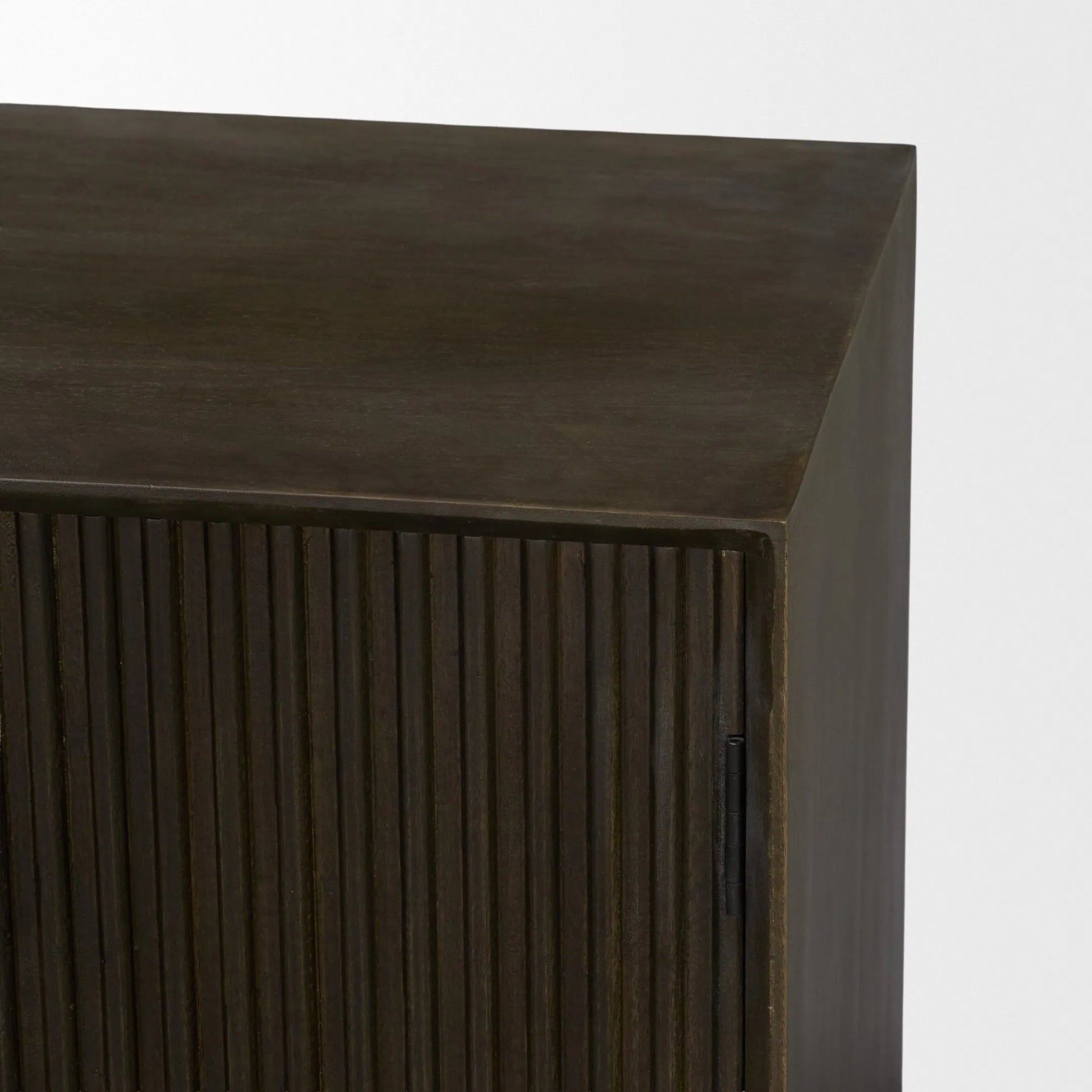 Cinder Sideboard by Mercana in dark brown. Made from solid wood in a unique style.
