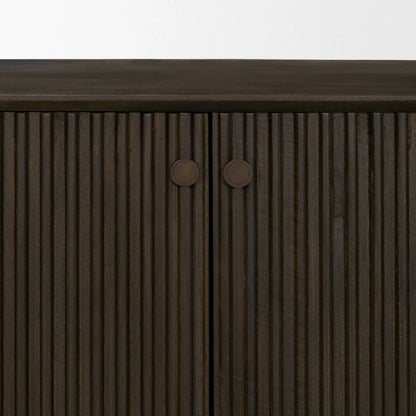 Cinder Sideboard by Mercana in dark brown. Made from solid wood in a unique style.